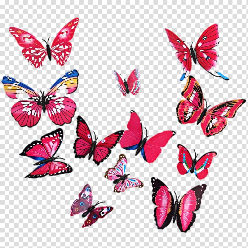 Butterfly Wall Sticker Room Painting, butterfly frame transparent background PNG clipart
