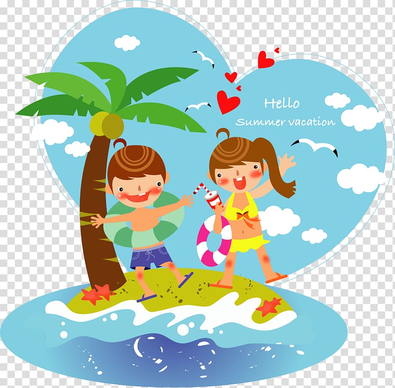 Vacation Summer , Cartoon children transparent background PNG clipart