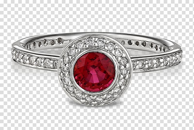 Engagement ring Ruby Wedding ring Diamond, halo element transparent background PNG clipart