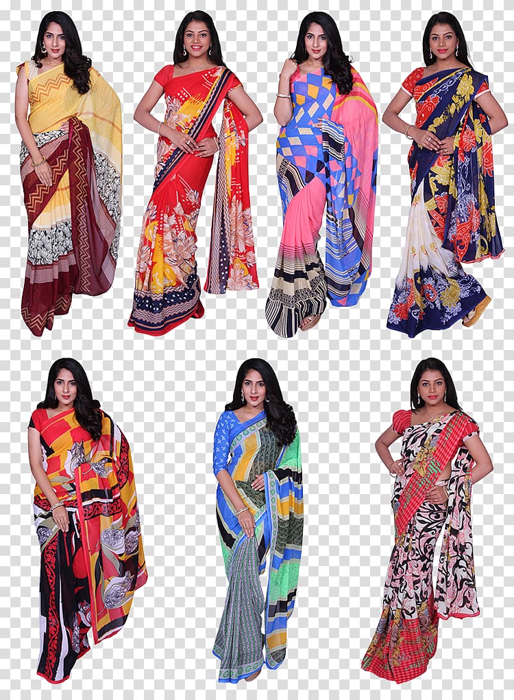 Georgette Sari Dress Textile Kimono, sarees online shopping transparent background PNG clipart