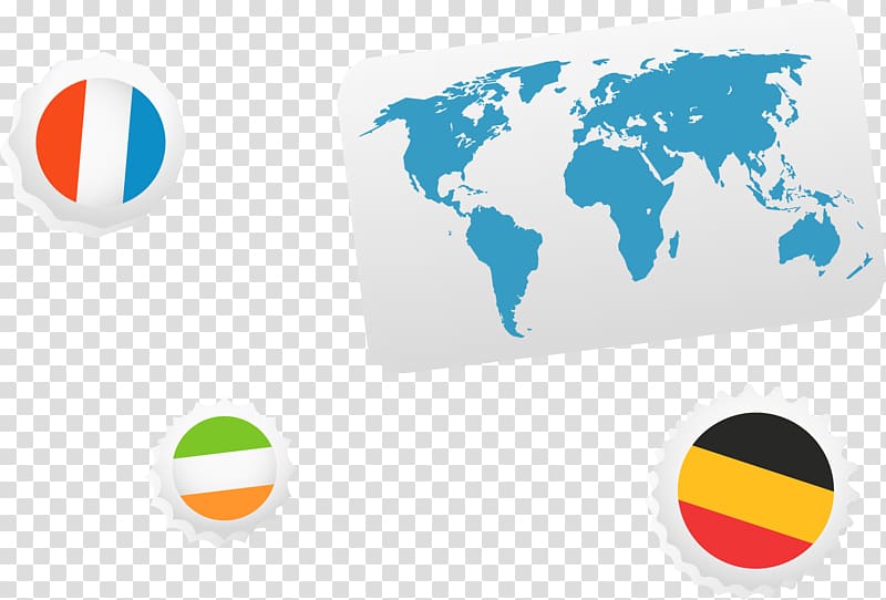 World map , Cartoon flag sticker transparent background PNG clipart