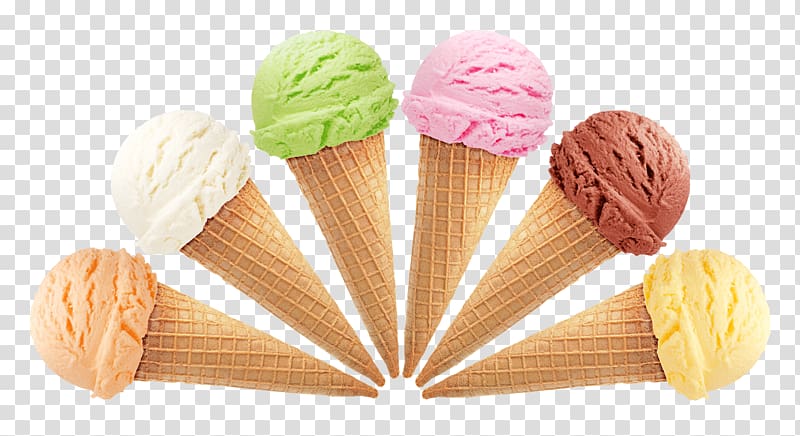 assorted-flavor ice creams, Ice cream cone Sundae Flavor, Ice cream transparent background PNG clipart