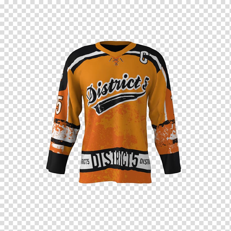 T-shirt Hockey jersey Ice hockey Sports Fan Jersey, ice orange transparent background PNG clipart
