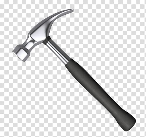 black handled claw hammer , Isolated Metal Hammer transparent background PNG clipart