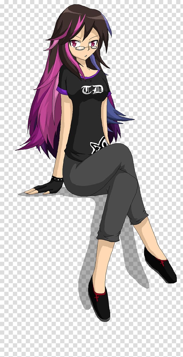 Black hair Costume Mangaka Purple, fall from the sky transparent background PNG clipart