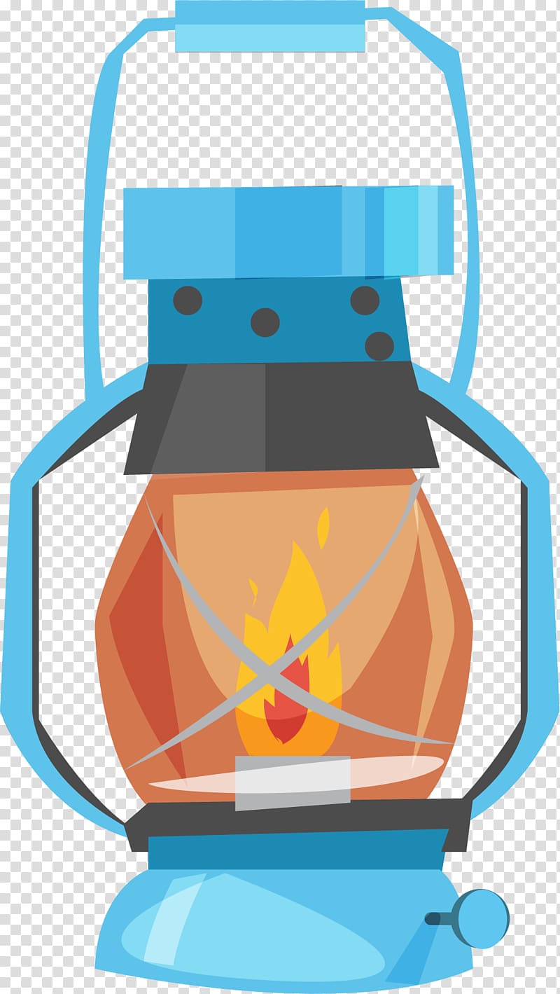 Oil lamp Candle, Hand painted blue oil lamp transparent background PNG clipart