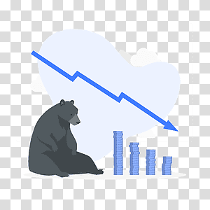 illustration, Bear market, business, statistics, chart, data, analysis, finance, animals transparent background PNG clipart thumbnail