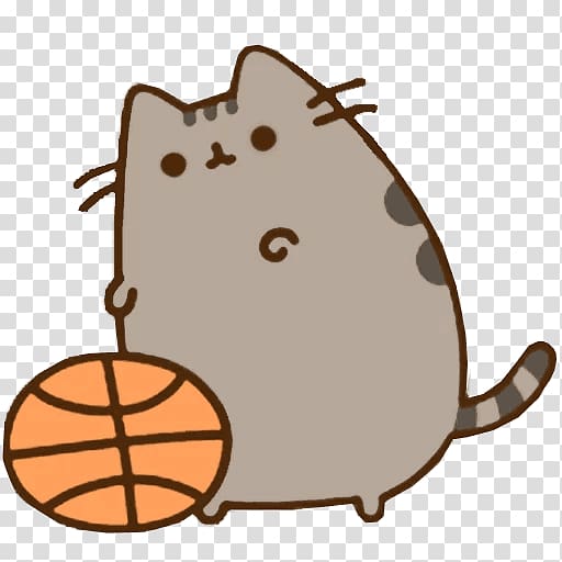 Pusheen Cat Basketball Sticker, Cat transparent background PNG clipart