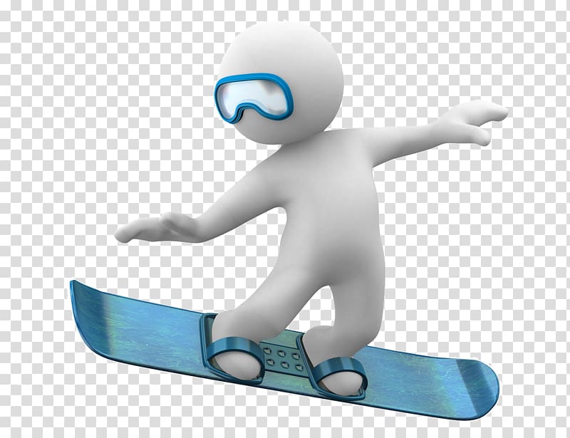 Snowboarding 3D computer graphics Skiing Art Gray, Blue skateboard villain transparent background PNG clipart
