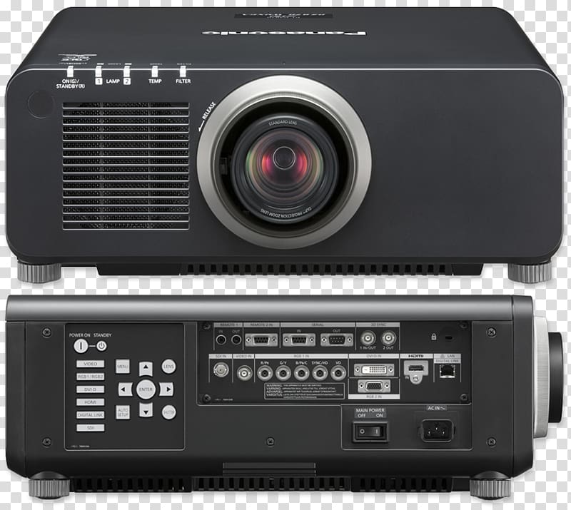 Multimedia Projectors Panasonic PT DZ870 Digital Light Processing, Projector transparent background PNG clipart