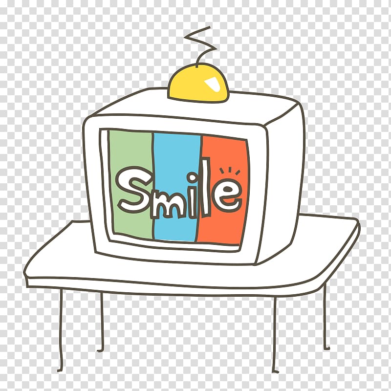 Television set , Hand-painted smiling TV transparent background PNG clipart