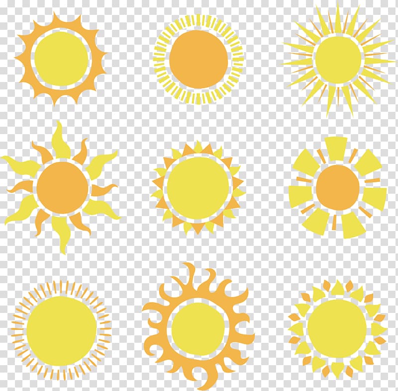 9 Creative sun material transparent background PNG clipart