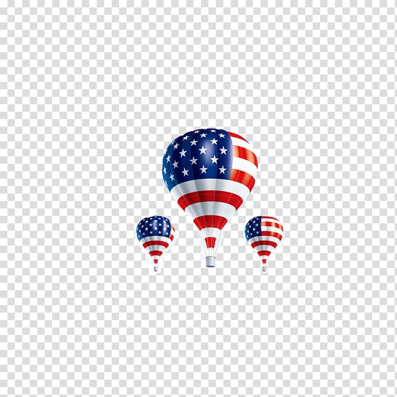 Flag of the United States Hot air balloon, Flag balloon floating transparent background PNG clipart