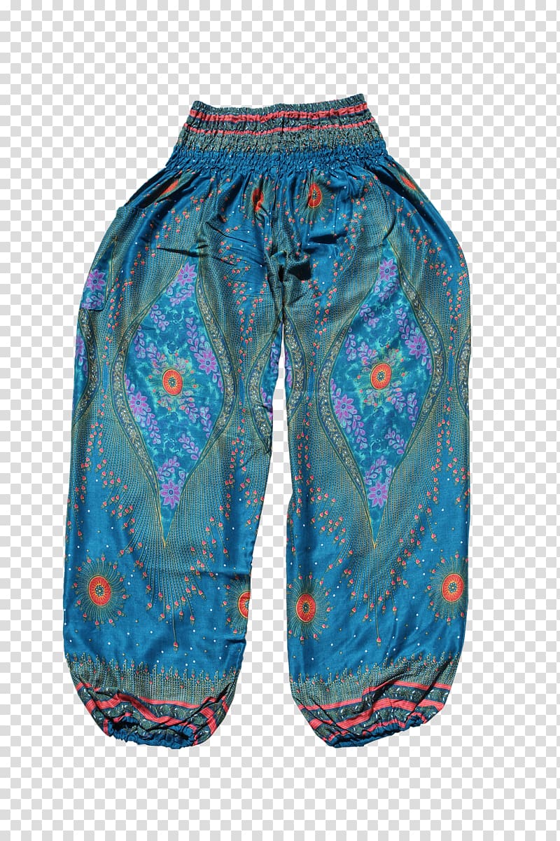 Harem pants Clothing Leggings Fashion, blue peacock transparent background PNG clipart