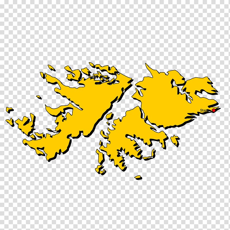 Map Falkland Islands (Islas Malvinas) Authors\' rights Yellow, transparent background PNG clipart