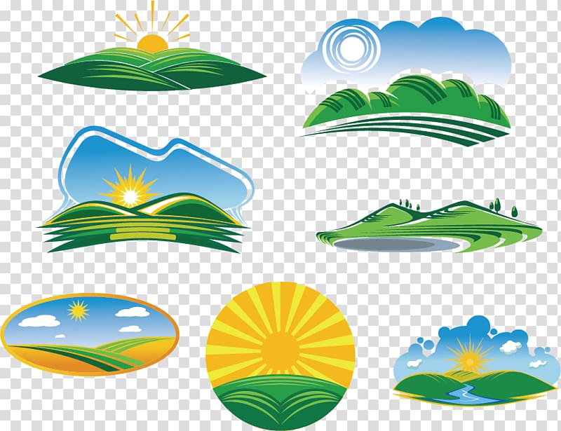 green mountains , Euclidean Green Illustration, Nature logo transparent background PNG clipart