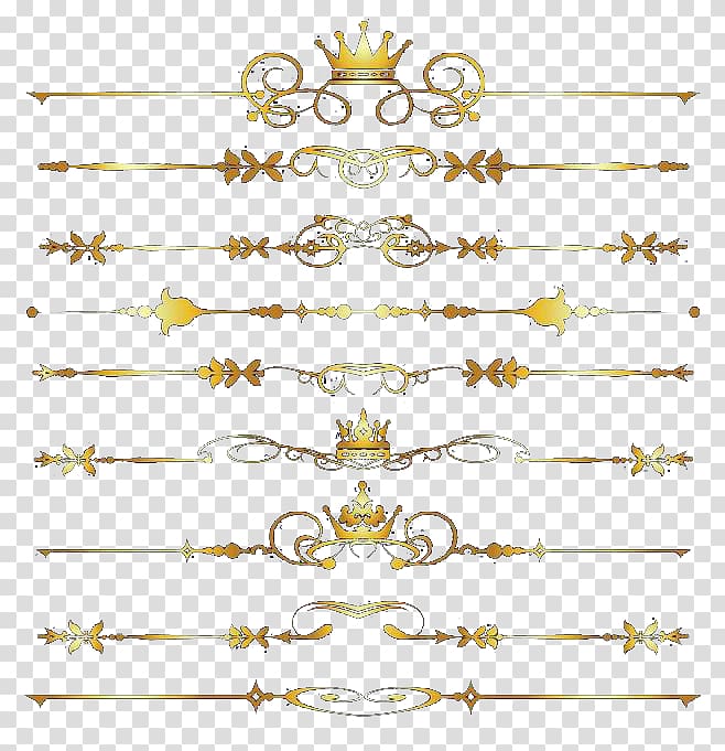 gold-colored scrolled , Golden dividing line transparent background PNG clipart
