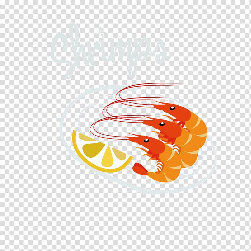 Seafood Octopus Shrimp Crab, Orange shrimp transparent background PNG clipart