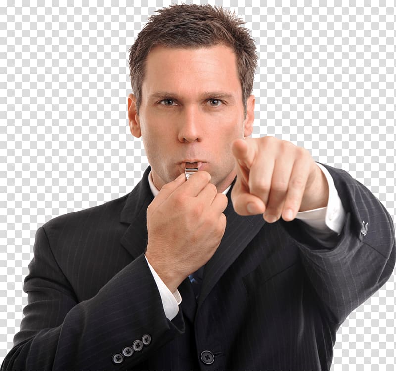 man whistling whistle, Blowing Whistle Businessman transparent background PNG clipart