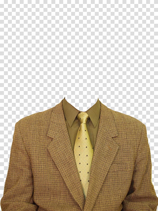 Template editing, Brown suit transparent background PNG clipart