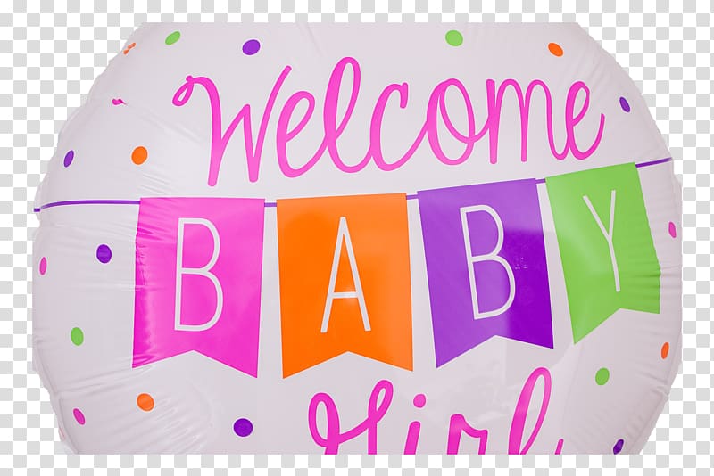 Mylar balloon Aluminium foil BoPET Pink M, welcome baby girl transparent background PNG clipart