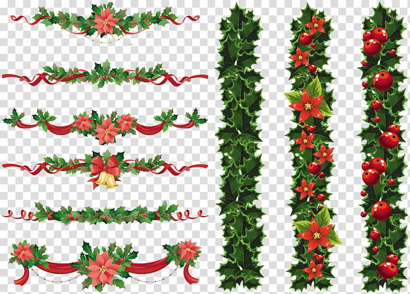 Christmas Garland Wreath , Christmas Elements transparent background PNG clipart