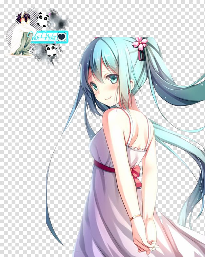 Hatsune Miku Anime Vocaloid Crossover Character, cute girl transparent background PNG clipart