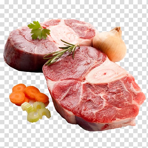 Veal Ham Game Meat Ossobuco Rib eye steak, ham transparent background PNG clipart