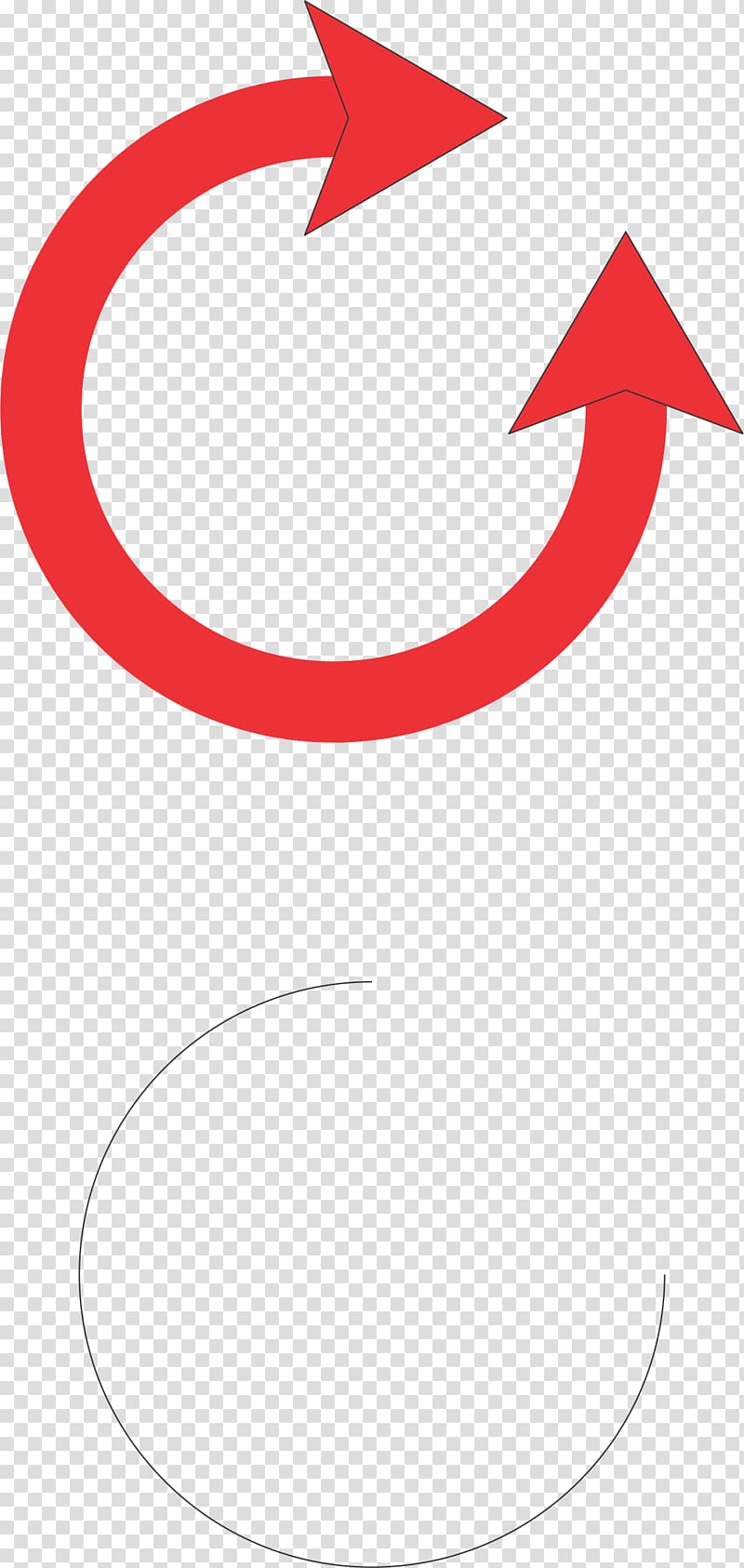 CorelDRAW Arrow Diagram, red curve transparent background PNG clipart