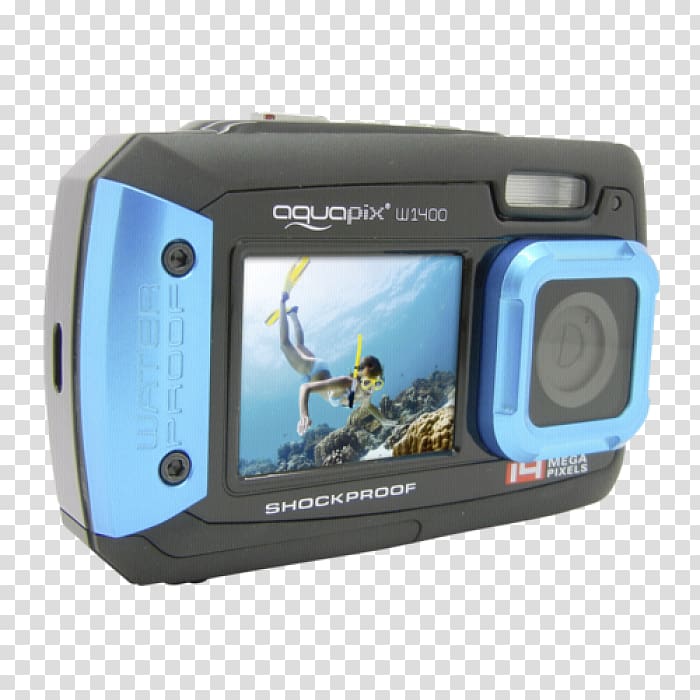 Easypix W1400 Active Blue MusicCassette Still camera 14 mp, Active Pixel Sensor transparent background PNG clipart