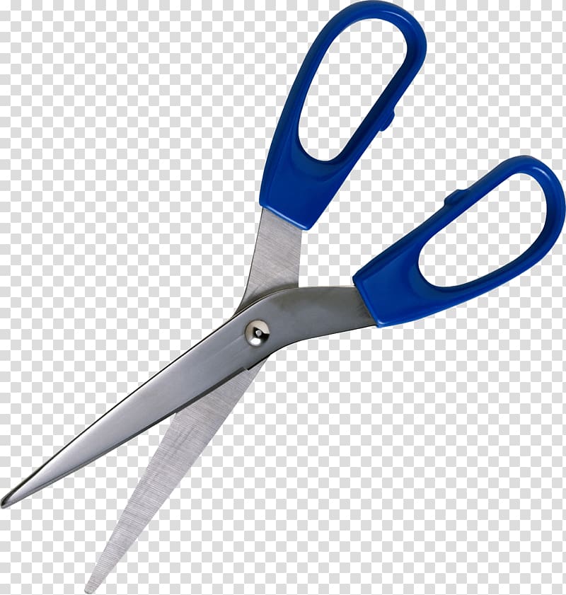 blue and gray scissors, Blue Scissors transparent background PNG clipart