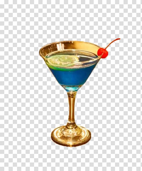 Cocktail garnish Martini Carbonated water, A blue curacao cocktail decorated with cherries transparent background PNG clipart