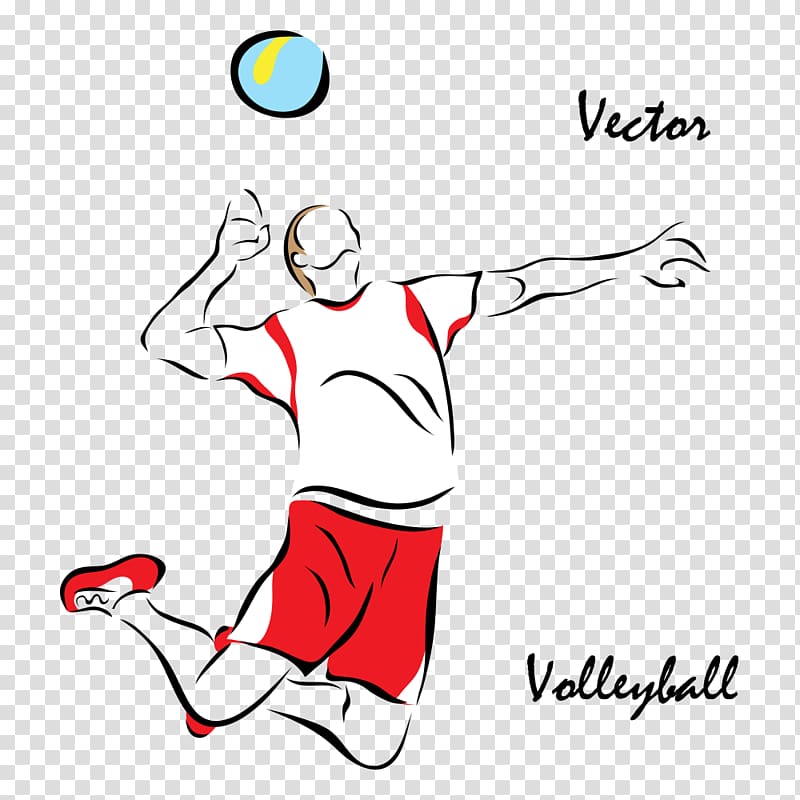 male volleyball player , Volleyball Sport Euclidean Illustration, volleyball players transparent background PNG clipart