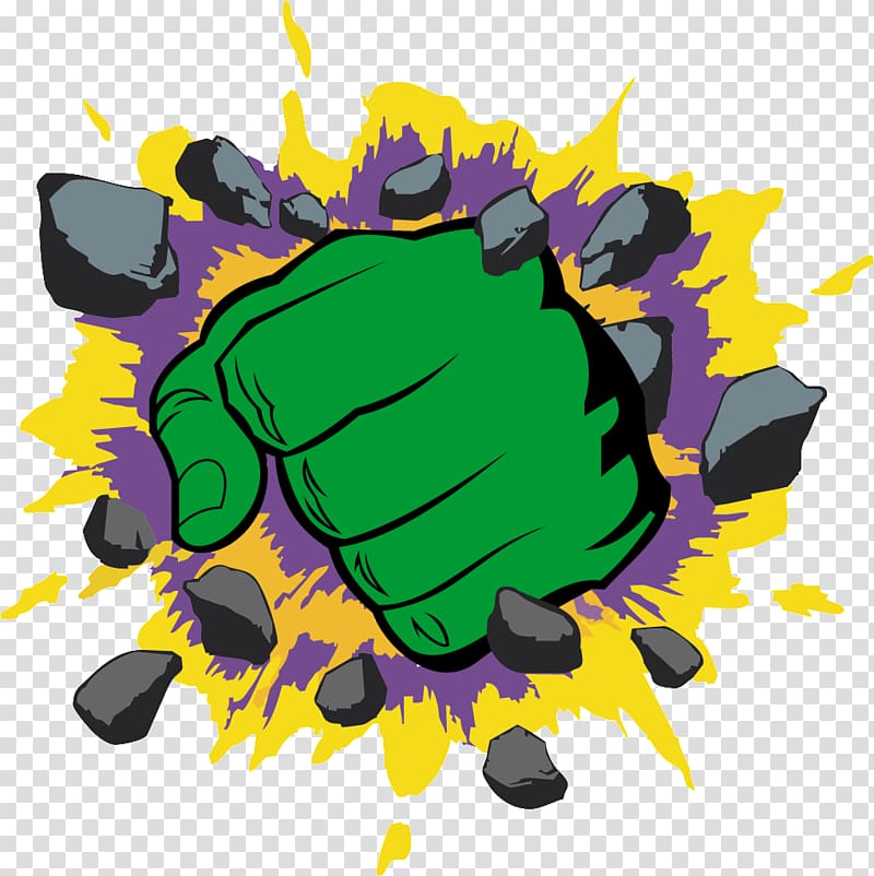 Hulk hand , Hulk YouTube Spider-Man Logo, smashing transparent background PNG clipart