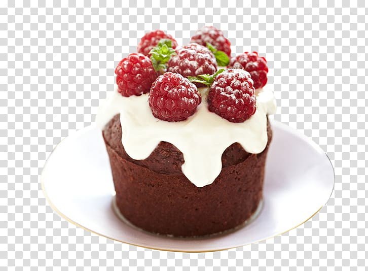Chocolate cake Cupcake Muffin Red velvet cake Chocolate brownie, Chocolate cake on a plate transparent background PNG clipart
