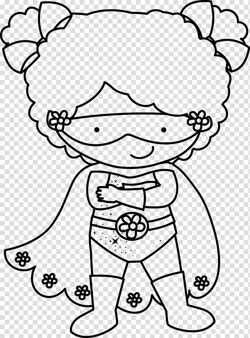 Black and white Superhero Line art Visual arts , child transparent background PNG clipart