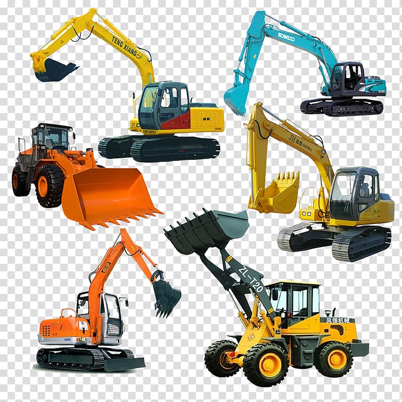 excavator and front loaders, Excavator Adobe Illustrator Computer file, excavator transparent background PNG clipart