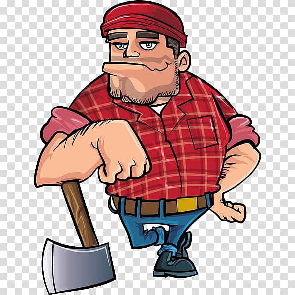 man with axe illustration, Lumberjack Cartoon , The man with the axe transparent background PNG clipart