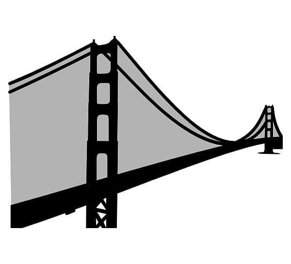 Golden Gate Bridge Suspension bridge , Simple Bridge transparent background PNG clipart