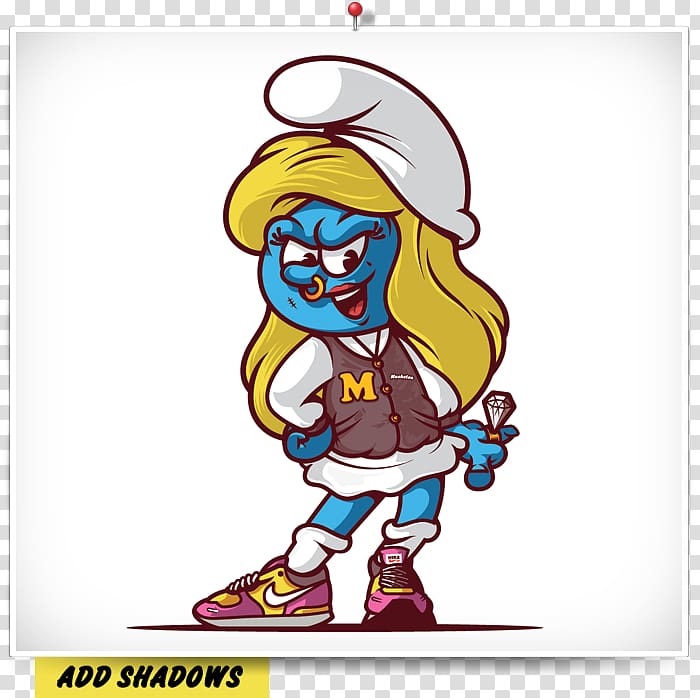 Smurfette Illustration, Working Together transparent background PNG clipart