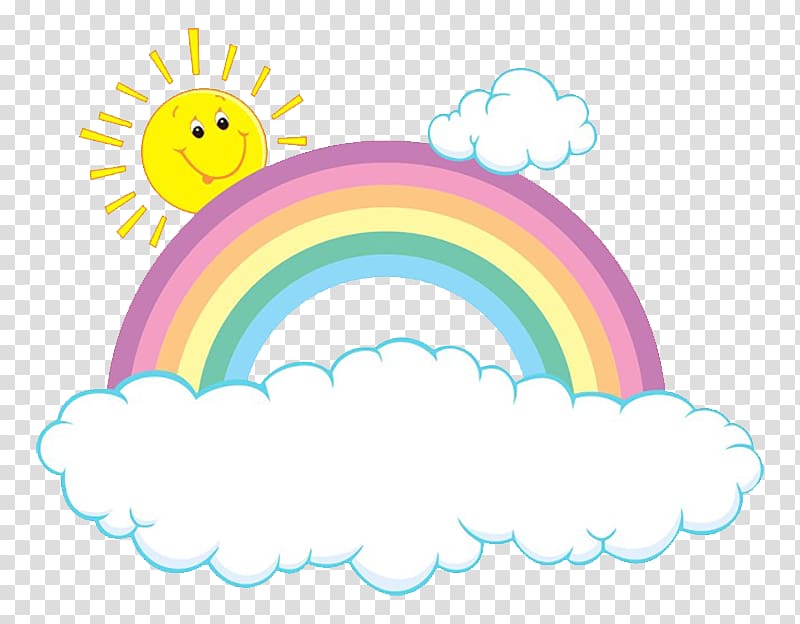 cartoon sunny rainbow transparent background PNG clipart
