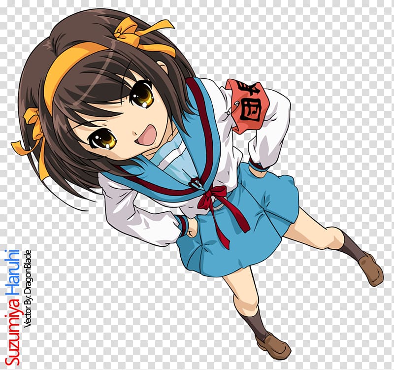 Haruhi Suzumiya Yuki Nagato Mikuru Asahina Kyon Anime, Anime transparent background PNG clipart