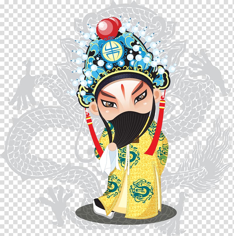 Peking opera Judge Bao fiction Cartoon Chinese opera, design transparent background PNG clipart