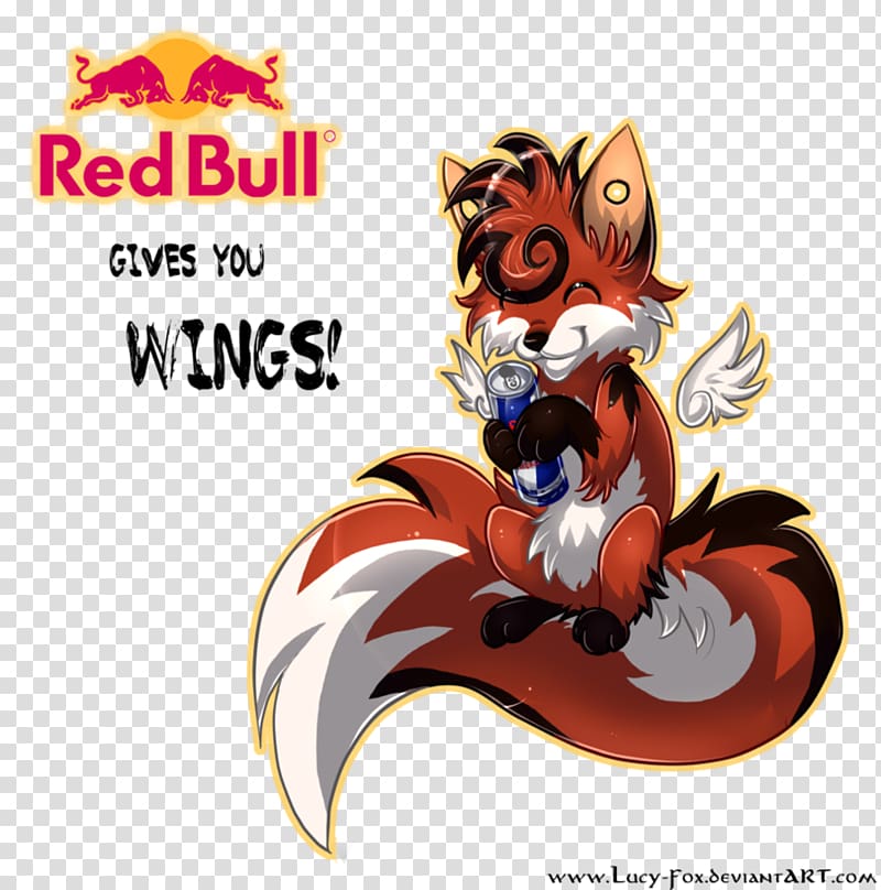 Red Bull Tiger Cat , red wings transparent background PNG clipart