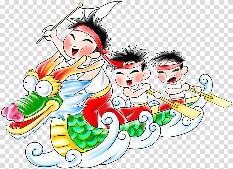 Zongzi Dragon Boat Festival, Dragon Boat transparent background PNG clipart