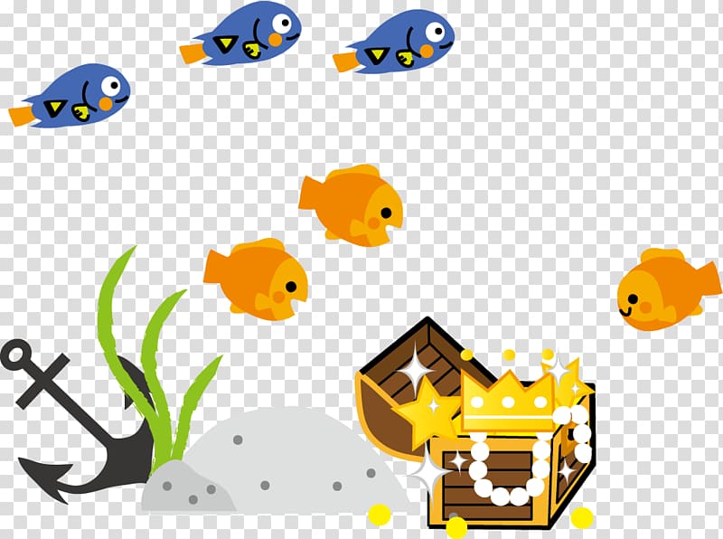 sea creatures and treasures transparent background PNG clipart