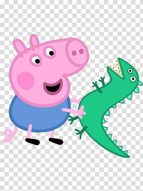 George the Pig holding reptile , Daddy Pig Birthday cake Mummy Pig Drawing, pig transparent background PNG clipart