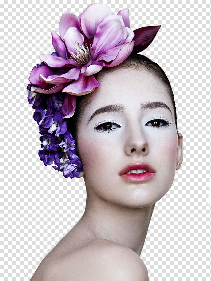 Europe Make-up Model, Makeup Flowers Model transparent background PNG clipart