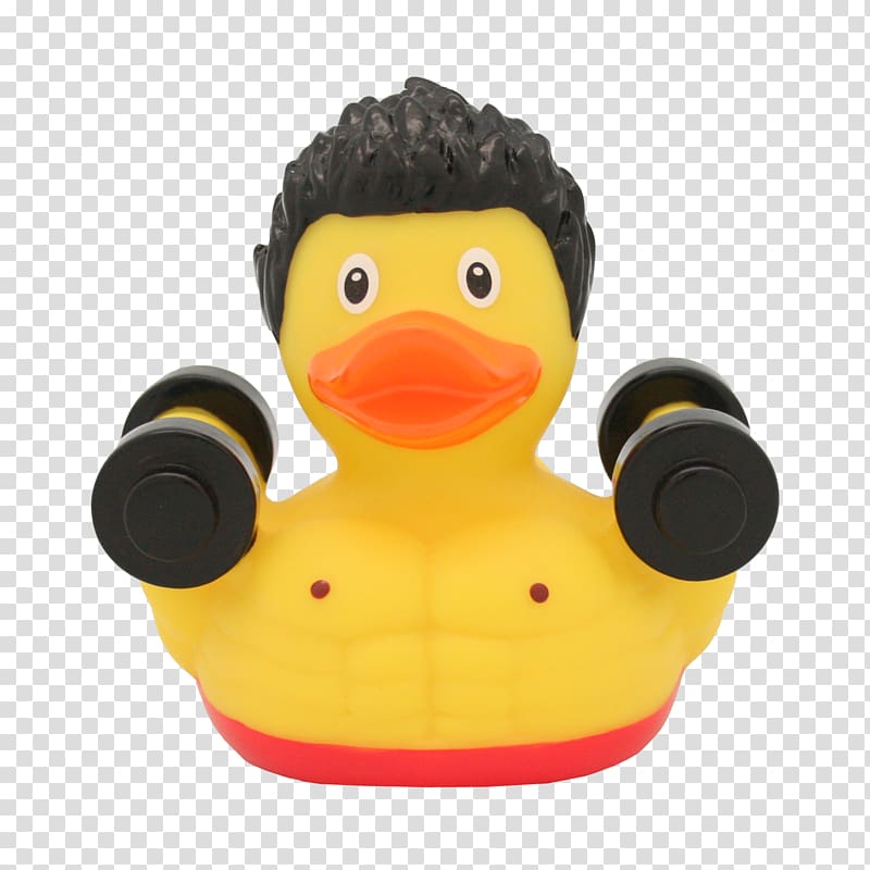 Rubber duck Weight training Bodybuilding Toy, rubber duck transparent background PNG clipart