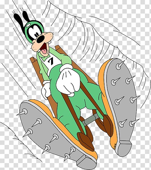 Goofy Daisy Duck Winter Olympic Games Luge, Disney hockey transparent background PNG clipart